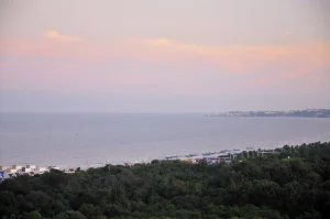 Beidaihe beach and coastline at sunset in Qinhuangdao