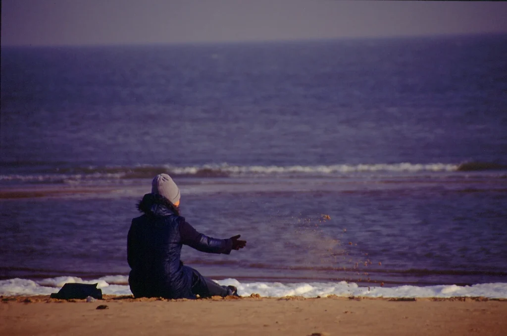 Beidaihe beach in winter with sea and sand