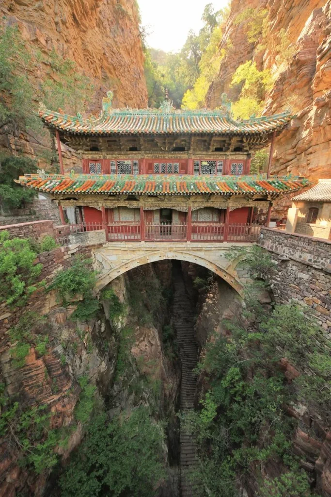 Cangyan Mountain cliff temple scenery in Jingxing near Shijiazhuang