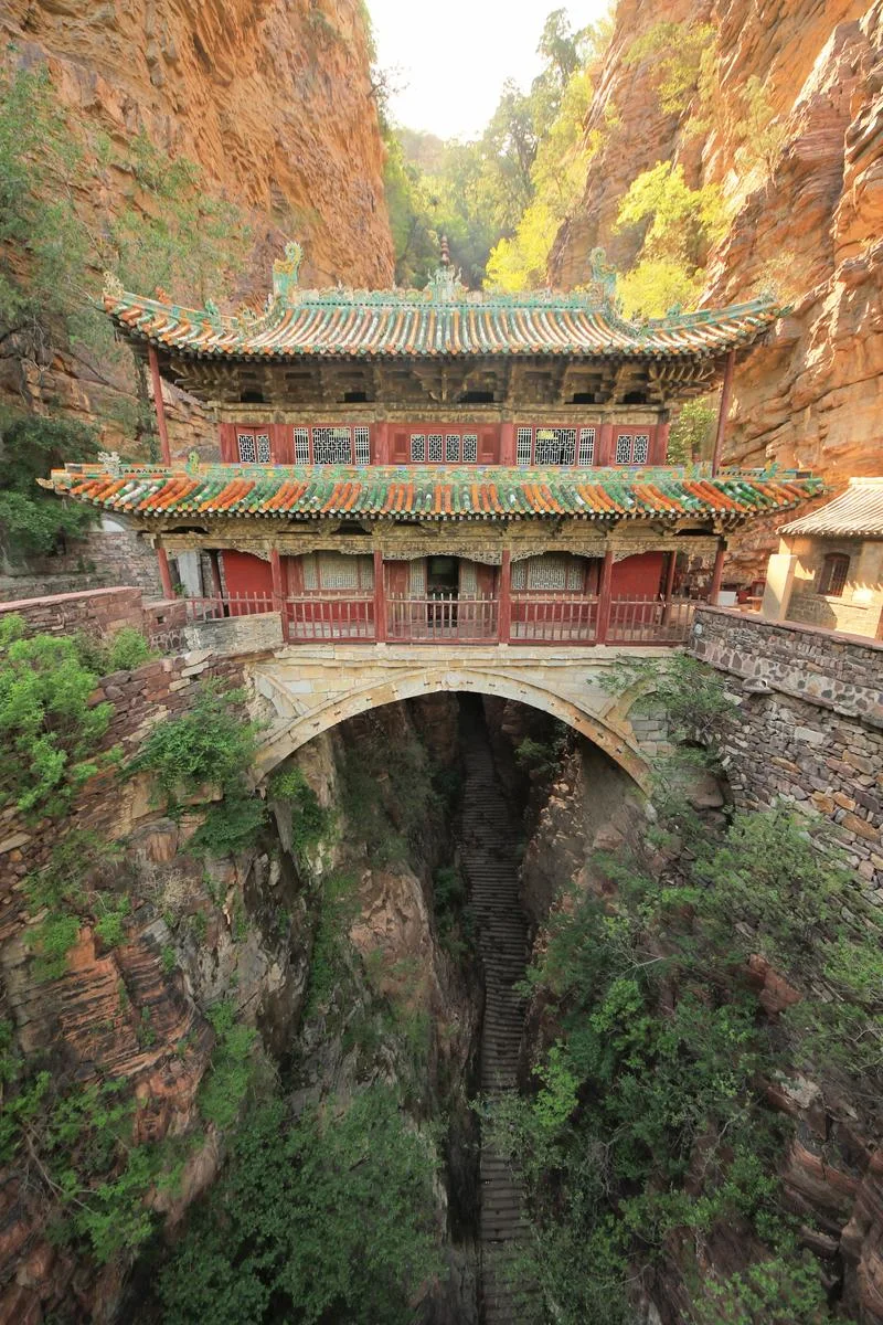 Cangyan Mountain cliff temple scenery in Jingxing near Shijiazhuang