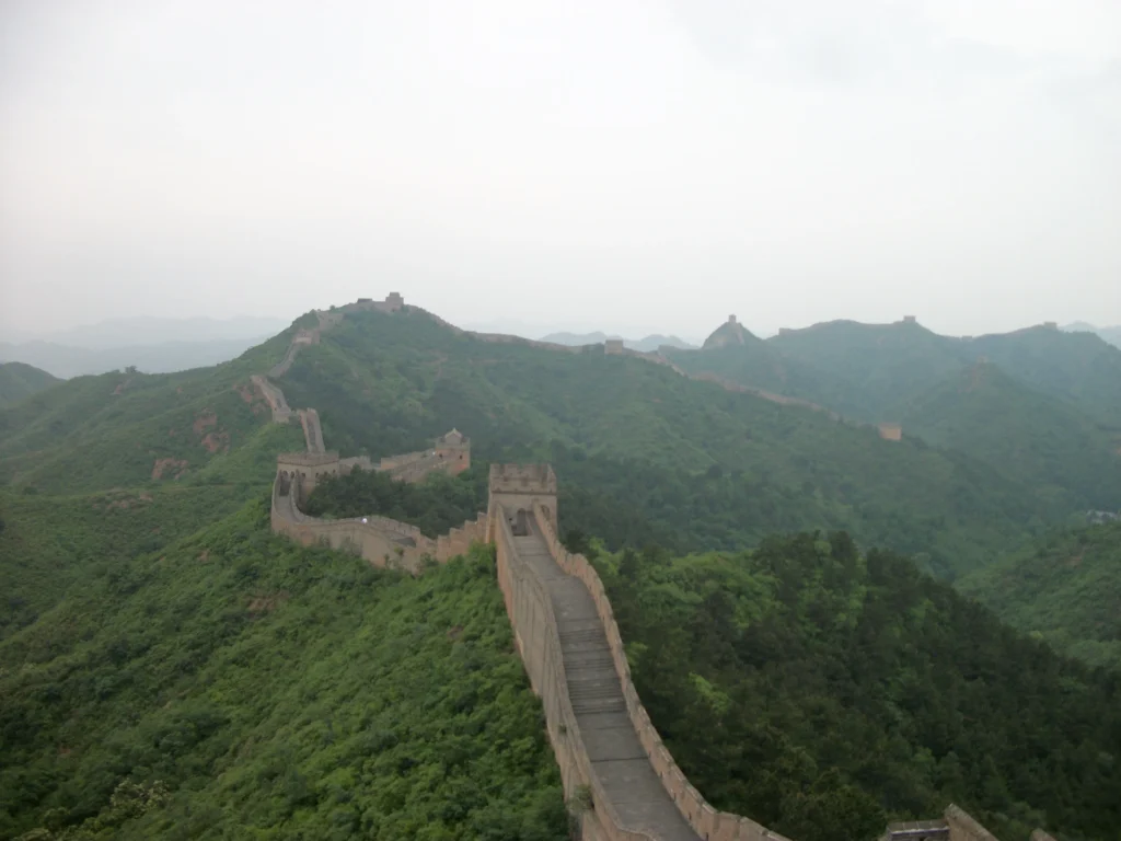 Watchtowers and hiking path at Jinshanling Great Wall