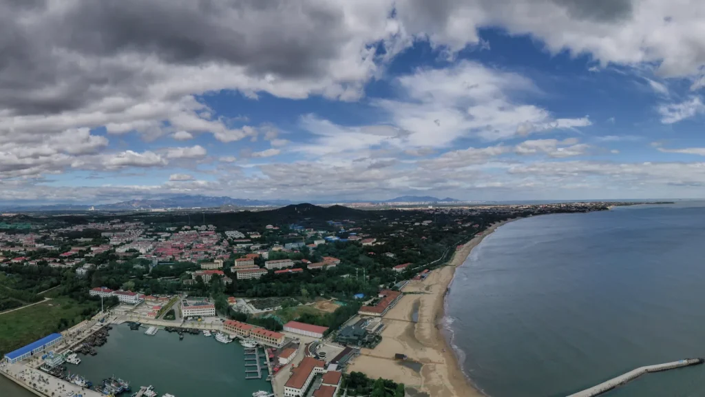 Panoramic view of Beidaihe coast in Qinhuangdao, Hebei