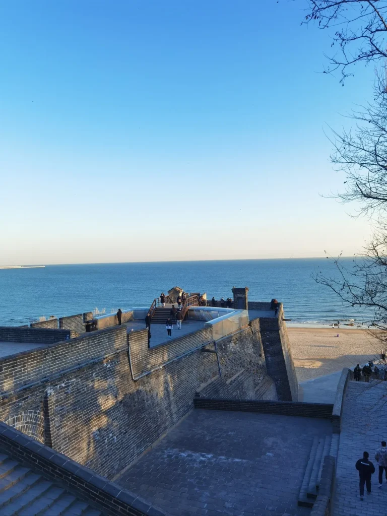 Laolongtou coastal Great Wall and Bohai Sea near Shanhaiguan Qinhuangdao