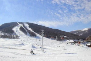 Thaiwoo ski slopes in Chongli Zhangjiakou with lifts and groomed snow
