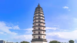 Kaiyuan Temple Pagoda in Dingzhou Hebei under a blue sky