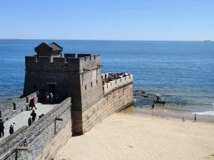 Laolongtou Great Wall beside the Bohai Sea in Shanhaiguan Qinhuangdao