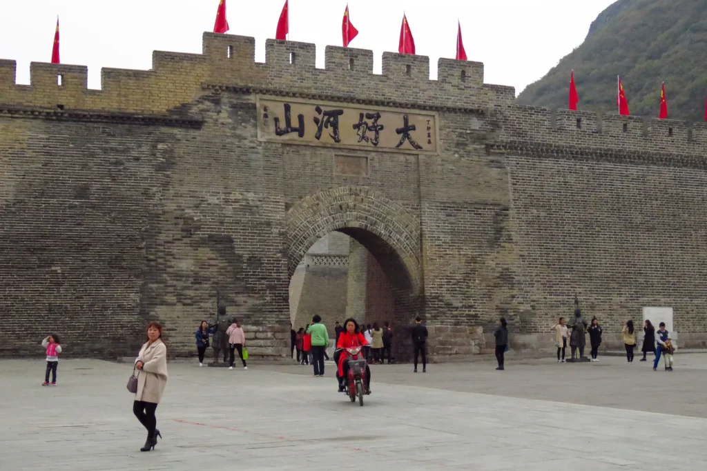 Dajingmen gate in Zhangjiakou with Great Wall pass architecture