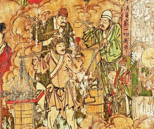 Close mural detail from Pilu Temple in Shijiazhuang