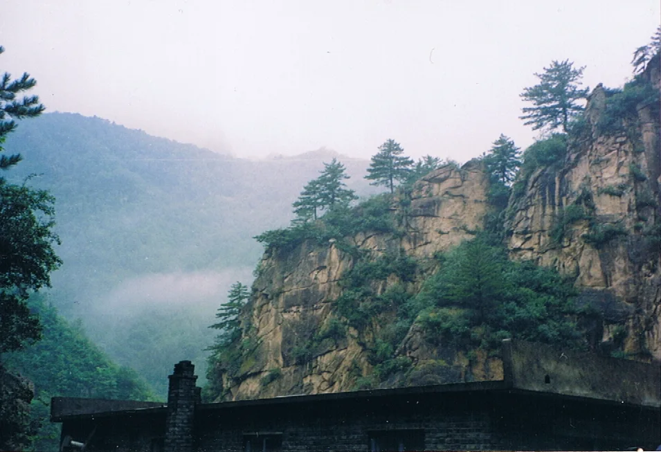 Forest and rocky cliff at Wulingshan National Nature Reserve in Xinglong