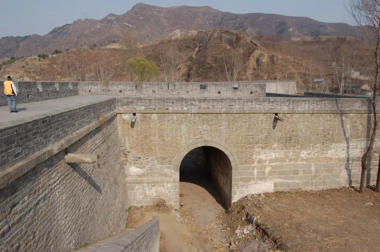 Stone gate and walls at Zijingguan Pass on the Great Wall in Yixian, Hebei
