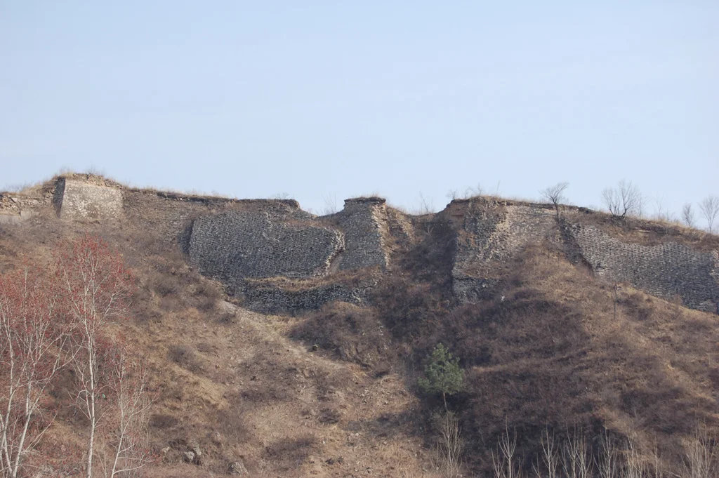 Great Wall remains on a dry hillside above Zijingguan Pass in Yixian, Hebei