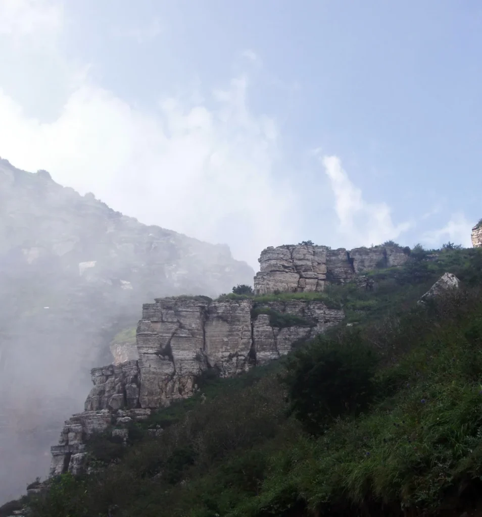 Real cliff formations at Baishi Mountain in Laiyuan, Hebei