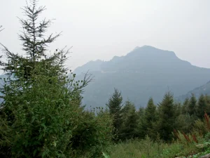 Real mountain-ridge view at Baishi Mountain in Laiyuan, Hebei