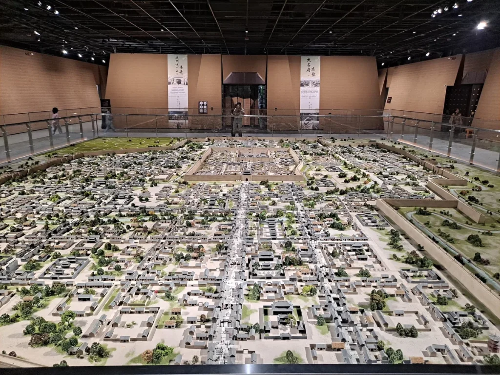 Real interior view of the Daming Ancient City Site Museum city model in Daming County, Handan
