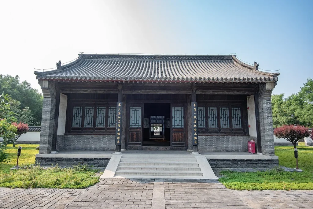 Grey-brick courtyard hall and lattice windows at Dingzhou Examination Hall